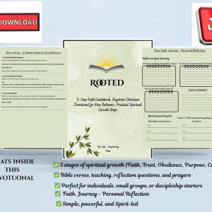 christian devotional for beginners: rooted 5 step faith guidebook, spiritual growth & new believer gift