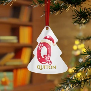personalized family christmas ornament: monogram metal tree decoration