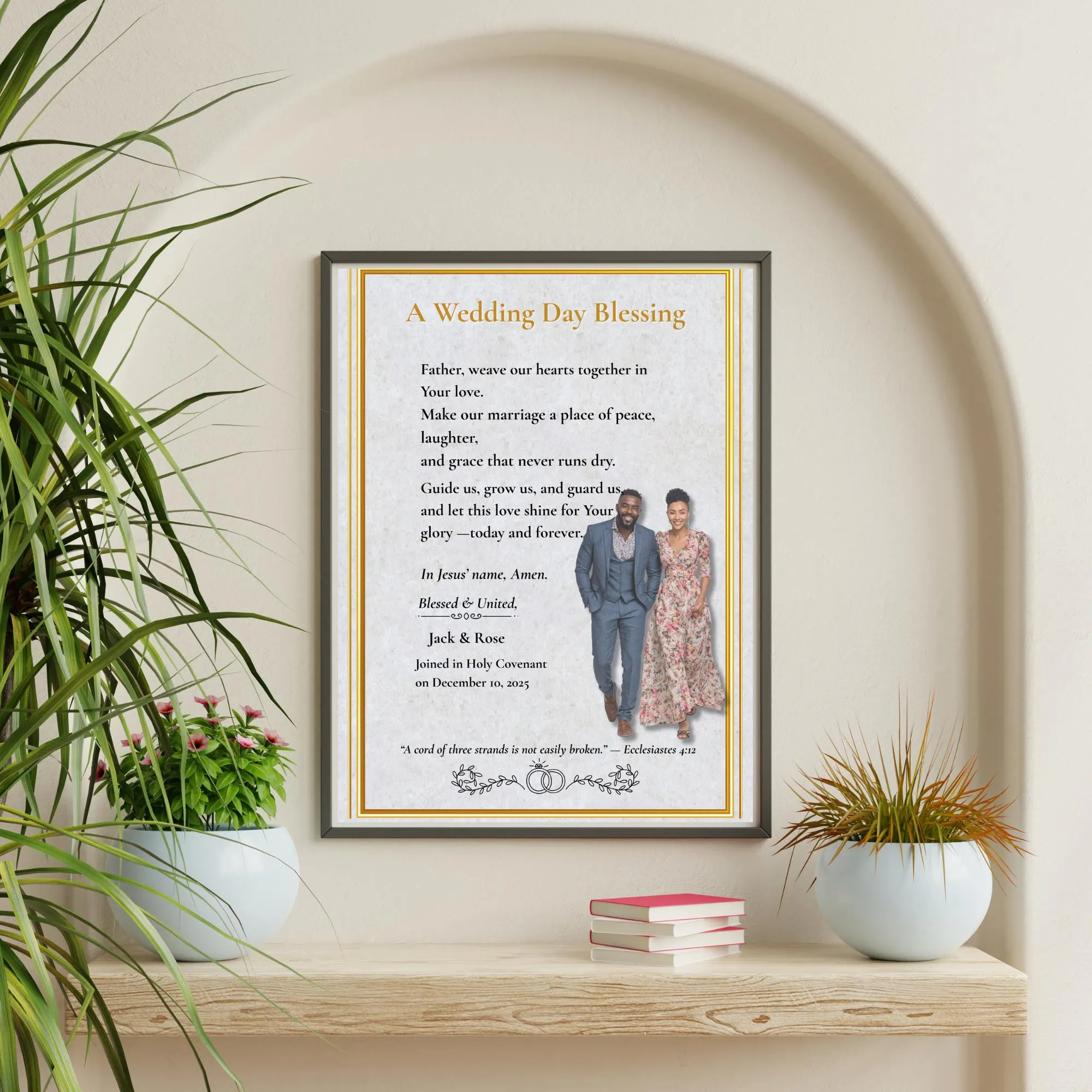 personalized wedding blessing print • christian couple photo (digital download) personalized wedding blessing print • christian couple photo (digital download)