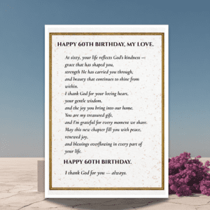 60th birthday wife blessing | christian prayer card printable