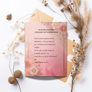 christian birthday blessing for wife printable | religious birthday card digital download