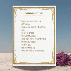 with gratitude